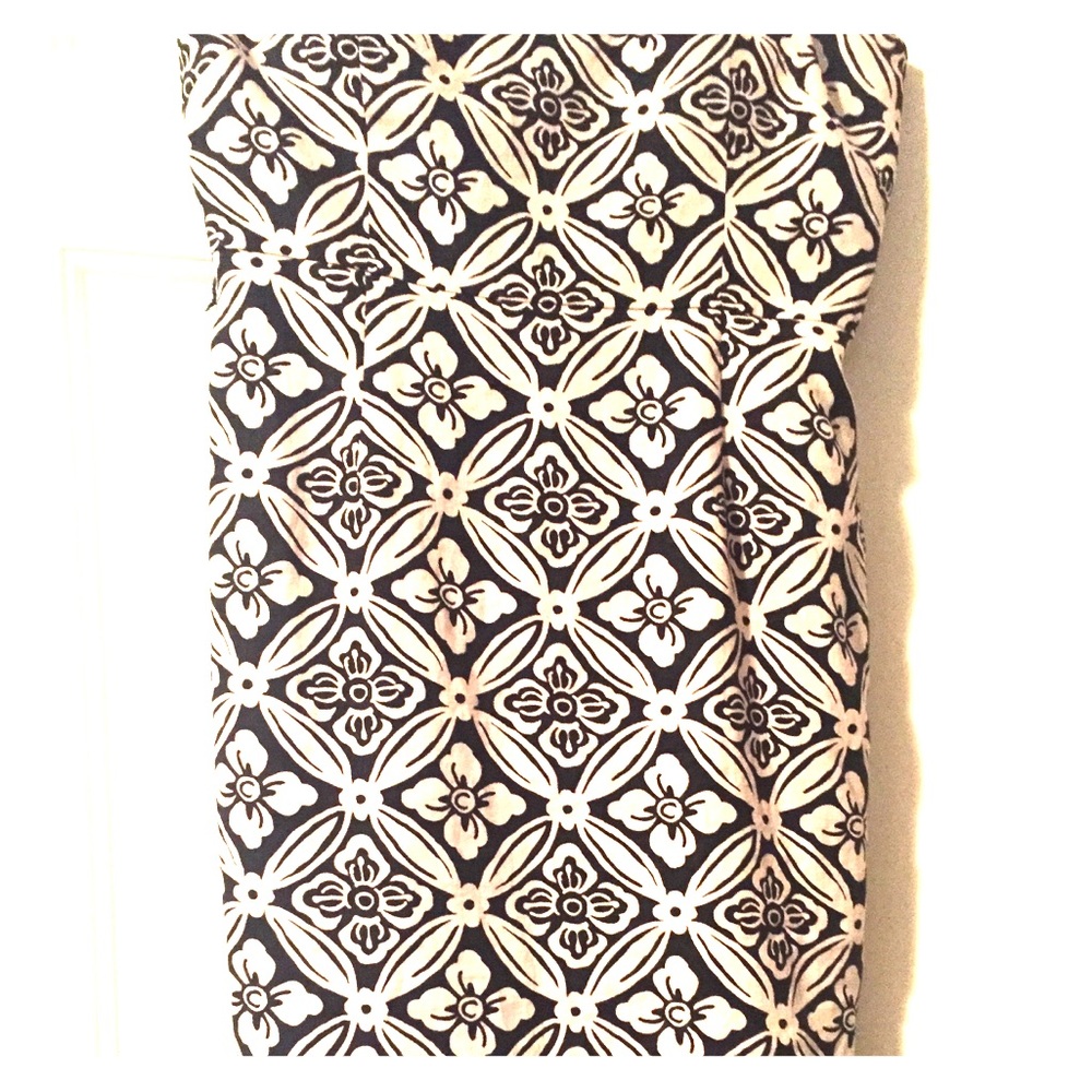 Strapless Black and Ivory Linen Dress